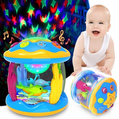 Baby Toys 6 to 12 Months - Musical Projector Rotating Light Up Toys, Tummy Time for Infant 12-18 Months, Learning Toy for Toddler 1 2 3 Years Old, Birthday Gifts for Boys Girls 0-3-6-9-12-18 Month