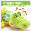 Awotoy Baby Toys 0 to 12 Months, Musical Stuffed Animals Activity Soft Toy with Multi-Sensory Crinkle, Rattle and Textures, Infant Tummy Time Toys for Newborn Boys Girls, Crocodile, Green view 2