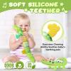 Awotoy Baby Toys 0 to 12 Months, Musical Stuffed Animals Activity Soft Toy with Multi-Sensory Crinkle, Rattle and Textures, Infant Tummy Time Toys for Newborn Boys Girls, Crocodile, Green view 4
