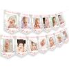 Fangleland Wildflower Theme 1st Birthday Photo Banner from Newborn to 12 Months for Girls, Growth Record Monthly Milestone Picture Banner First Birthday Party Decorations for 1 Year Old Girl view 1