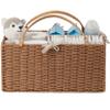 HBlife Large Baby Diaper Caddy Organizer, Paper Rope Storage Baskets Nursery Bin with Removable Divider, Portable Car Organizer for Diapers, Baby Shower Gifts, Newborn Essentials Must Haves view 1