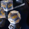 Cusdie Frosted Dice Sharp Edges DND Dice, 7 PCs D&D Dice, Handcrafted Polyhedral Dice Set, for Role Playing Game(Black) view 4