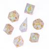 Cusdie 7 Pcs Frosted Dice Sharp Edges DND Dice, Handcrafted Polyhedral Dice Set, for Role Playing Game Pathfinder(Transparent) view 1