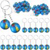 1" Globe Keychains Earth Globe Key Chains, 100 Pcs Mini Backpack Hook for Travelers,Ball Keyring Pendant for Bag&Belt Loop Accessory,Back to School Item,Arts and Crafts,Educational Tool,Party Favors view 1