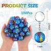 1" Globe Keychains Earth Globe Key Chains, 100 Pcs Mini Backpack Hook for Travelers,Ball Keyring Pendant for Bag&Belt Loop Accessory,Back to School Item,Arts and Crafts,Educational Tool,Party Favors view 2
