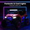 Costzon 2-Seater Ride on Car for Kids, 12V Kid' Electric Vehicles w/Remote Control, 4 Shock Absorbers, Wireless Music & FM, 3 Speeds, Ambiance Lights, Electric UTV, Kids Car for Boys Girls (Pink) view 2
