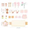 Wooden Tea Set for Little Girls, Pretend Play Tea Party Set Toy with 27 PCS Play Kitchen Accessories, Princess Tea Set Toy, Birthday Gift for Kids 3-5 Years Old, Improve Imagination view 4