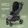 Mompush Nova Baby Stroller for Toddler, Infant & Newborn | Spacious Seat & Lie-Flat Mode | Compact One-Hand Fold, UPF 50+ Canopy & All-Wheel Suspension | Includes Rain Cover & Cup Holder view 4