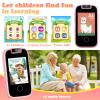 PTHTECHUS Kids Phone Toys for Girls Boys - Toddler Touchscreen MP3 Music Player with Dual Camera, Habit Tracker, Games, Alphabet, Educational Learning Toys Birthday Gifts for 3-7 with SD Card Pink view 3