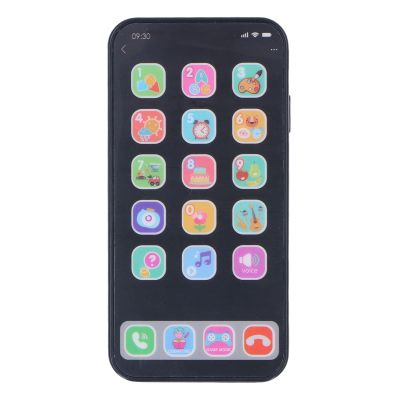 RiToEasysports Kids Phone Toy Music Light Function Cell Phone Toy Educational Learning Phone Toy Bed Blankets Learning Systems for Over 3 Years Old Blankets & Swaddling (English Black)