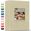 Artfeel Photo Album 4x6 with 300 Pockets,Slip-in Picture Albums,Linen Cover Memory Book with Front Window,White Page Vertical Photo Book for Wedding,Family,Anniversare,Baby,Vacation view 1