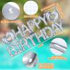 15 Pcs Happy Birthday Pool Float Inflatable Letter Heart Pool Party Float Combo Large 20'' Letter Balloons Float Decoration Water Swimming Pool Beach Toys with 40 Pcs Adhesive Dots for Party (Silver) view 2