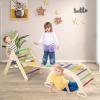 Olakids Pikler Triangle Set 7 in 1 Climbing Toys for Toddlers 1-3 Inside Foldable Wood Montessori Jungle Gym with Ramp Ladder Arch Slide Baby Climber Indoor Playground view 2