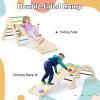 Olakids Pikler Triangle Set 7 in 1 Climbing Toys for Toddlers 1-3 Inside Foldable Wood Montessori Jungle Gym with Ramp Ladder Arch Slide Baby Climber Indoor Playground view 4