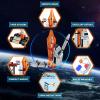 WEMEMORN Space Exploration Shuttle Rocket Toys for 6 7 8 9 10 11 12 Year Old Boys Kids, 12-in-1 STEM Aerospace Building Blocks Kit Toys, Ideal Birthday for Aged 6-12 Year Old Boys (566Pieces) view 3