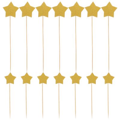 144pcs Glitter Star Cupcake Toppers Glitter Decorations for Birthday Wedding Shower and Party and Picks for Festive Cake Embellishments