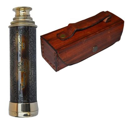 15 inch Antique Telescope-Spyglass-Brass Made Dollond London Hand held Telescope with Leather Box Bird Watching Spy Glass Sailor's Dcor by Better Buy Handicraft