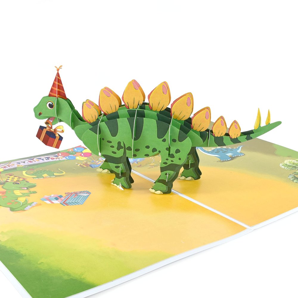 Teabug Cards Dino-Rific Birthday Blast 3D Pop Up Cards for Kids