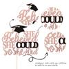 1 PCS She Believed She Could So She Did Cake Topper Glitter Congrats 2024 Grad Cap Cake Pick Class of 2024 Cake Decoration for 2024 Graduation Theme Party Decorations Supplies Rose Gold view 3