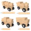 Orbrium 24 Unpainted Wooden Trains Engines Cars Compatible with Thomas Brio Magnetic, Toy Trains for Kids Boys Girls Train Theme Birthday Party Favors Craft DIY Creative Activity view 3
