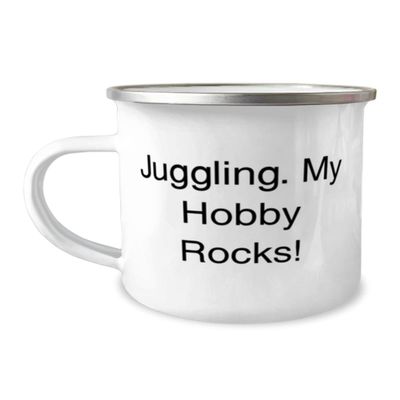 Unique Juggling 12oz Camper Mug, Juggling. My Hobby Rocks!, Sarcastic Gifts for Friends, Birthday Gifts, Juggling balls, Juggling clubs, Jugglingscarves, Juggling rings, Juggling knives, Juggling