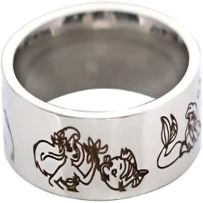 TCB Creations Little Cartoon Mermaid Characters Stainless Steel Cosplay Metal Band Finger Ring (7)