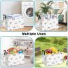 FANKANG Storage Bins, Nursery Hamper Canvas Laundry Basket Foldable with Waterproof PE Coating Large Storage Baskets for Kids Boys and Girls, Office, Bedroom, Clothes,Toys(Rec-Love Rainbow view 4