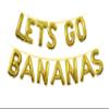 16" Lets GO Bananas Letter Banner Balloons for Tutti Frutti Balloon, Fruit Birthday Party, Twotti Frutti Birthday Decorations, Tutti Fruity Birthday,Gold view 4