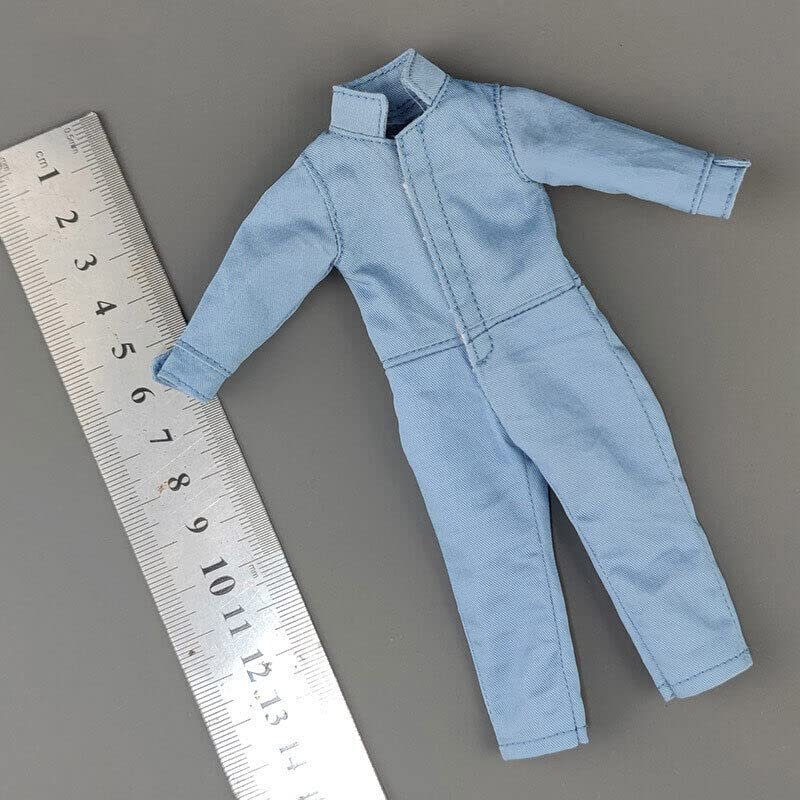 1/12 Scale Clothes Blue Jumpsuit Model for 6" Figure