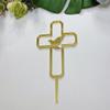 10pcs of Religious Cake Topper,Cross With a Dove Acrylic Cake Topper,Holy Spirit Topper,Confirmation Topper Religious Birthday Wedding Modern Elegant (6'', Gold Mirror) view 1