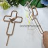 10pcs of Religious Cake Topper,Cross With a Dove Acrylic Cake Topper,Holy Spirit Topper,Confirmation Topper Religious Birthday Wedding Modern Elegant (6'', Rose Gold) view 2