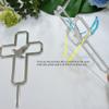 10pcs of Religious Cake Topper,Cross With a Dove Acrylic Cake Topper,Holy Spirit Topper,Confirmation Topper Religious Birthday Wedding Modern Elegant (6'', Silver Mirror) view 4