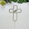 10pcs of Religious Cake Topper,Cross With a Dove Acrylic Cake Topper,Holy Spirit Topper,Confirmation Topper Religious Birthday Wedding Modern Elegant (4'', Silver Mirror) view 1