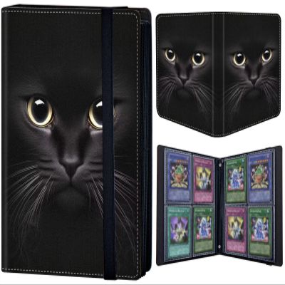 DEGDFSGR Trading Card Binder 30Pages/240Cards, Big Cat Eyes, Polypropylene Material, Secure Cards, Portable, Gift