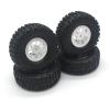 ZHIPAIJI RC Off-Road Tires Set, MN-78 rc car Tires Set Metal Wheel Rims with Rubber Tires Replacement Part fit for WPL C14 C24 MN-78 1/12 RC Off Road Car Accessories Spare Part (Color : 4 pcs Silver view 1