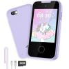 Kids Smart Phone Toy for 3 4 5 6 Year Old, Touchscreen Kids Phone Dual Camera with Music Flashlight Games Alarm Alphabet Learning Toys Christmas Birthday Gifts for Girls Ages 3-6 with SD Card Purple view 1