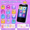 Kids Smart Phone Toy for 3 4 5 6 Year Old, Touchscreen Kids Phone Dual Camera with Music Flashlight Games Alarm Alphabet Learning Toys Christmas Birthday Gifts for Girls Ages 3-6 with SD Card Purple view 2