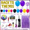 101PCS 90s Party Decorations, 90's Birthdays Party Supplies Bundle Includes Inflatable Disco Ball Radio Boom Box Retro Mobile Phone Guitar and Mobile Phone, Back to 90s Hip Hop Party Balloons Arch view 2