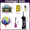 101PCS 90s Party Decorations, 90's Birthdays Party Supplies Bundle Includes Inflatable Disco Ball Radio Boom Box Retro Mobile Phone Guitar and Mobile Phone, Back to 90s Hip Hop Party Balloons Arch view 3