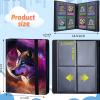 Trading Card Binder 4 Pocket 320 Cards,Card Holder Book with Elastic Band Fit Most Standard Size Cards,Card Collection Binder Case for Baseball Football Basketball Cards Pokemon & MTG,Starry Wolf view 2