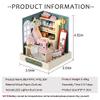 CUTEROOM DIY Doll House Miniature Furniture Wooden House Kit with Dust Cover & LED Light and Accessories - New Three Styles QT Series Dollhouse (QT047) view 2