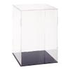 FINGERINSPIRE Plastic Minifigure Display Cases 8.3x8.3x12inch Clear Dustproof Action Figure Display Box with Black Base Display Cabine for Models, Building Blocks, Doll and Collection view 1