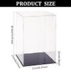 FINGERINSPIRE Plastic Minifigure Display Cases 8.3x8.3x12inch Clear Dustproof Action Figure Display Box with Black Base Display Cabine for Models, Building Blocks, Doll and Collection view 2
