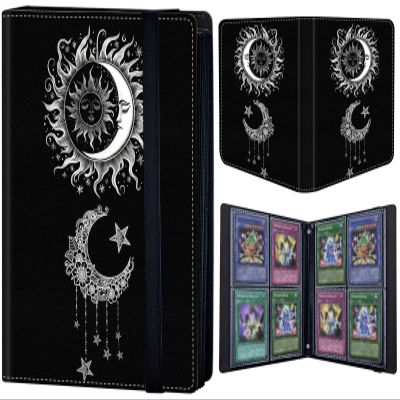 DEGDFSGR 50Pages/400Cards Trading Card Binder, Moon Sun at Night, Polypropylene, 8.3 x 6.7 in