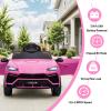 SEGMART 12V Kids Ride On Car Licensed Lamborghini Urus Electric Car for Kids Vehicle Toy/Parent Remote Control, USB Port, AUX, Spring Suspension, Opening Door, LED Light (Pink) view 2