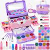 54 Pcs Kids Makeup Kit for Girls, Princess Real Washable Pretend Play Cosmetic Set Toys with Mirror, Birthday Gifts for 3 4 5 6 7 8 9 10+Years Old Girls Kids (Light Purple) view 1