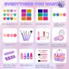 54 Pcs Kids Makeup Kit for Girls, Princess Real Washable Pretend Play Cosmetic Set Toys with Mirror, Birthday Gifts for 3 4 5 6 7 8 9 10+Years Old Girls Kids (Light Purple) view 3
