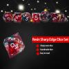 LDICEK DND Dice Set Sharp Edge Dice Set 7 Piece DND polyhedral Dice Numbers with Gold Leaf Exquisite Tin Box Packaging,Ideal for Dungeons & Dragons RPG and Board Games (2L-MOY9-13Y9) view 2