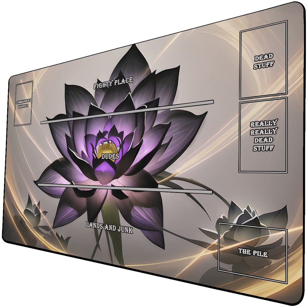 AI Painting TCG Playmat - MTG Trading Card Game Mat with Zones, 24x14 Inches Premium MTG Playmat - The Perfect Companion for Intense Card Battles - Fantasy Dark Vampire Lotus-071