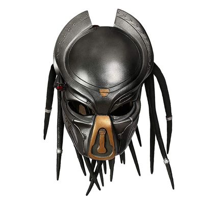 LIANGLIDE Predator Helmet Mask Halloween Masque Helmet Latex Full Head Cover Crazy Party Headgear Props Predator Mask for Halloween, Black